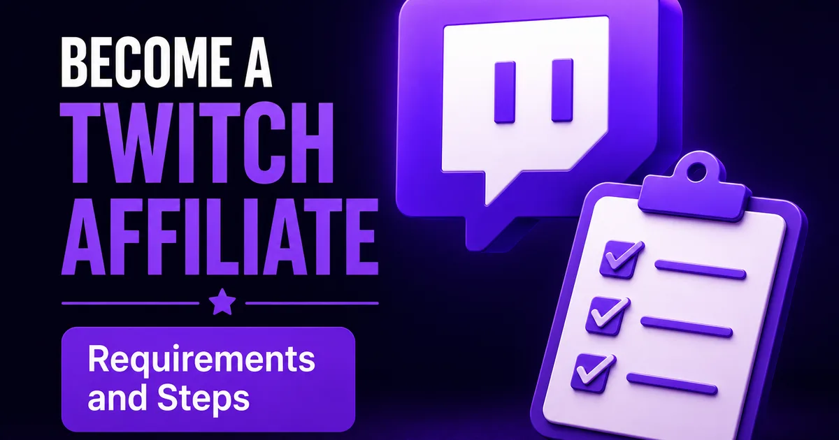 How to Become a Twitch Affiliate in 2026: Requirements and Steps Become a Twitch Affiliate — Twitch icon with a requirements checklist