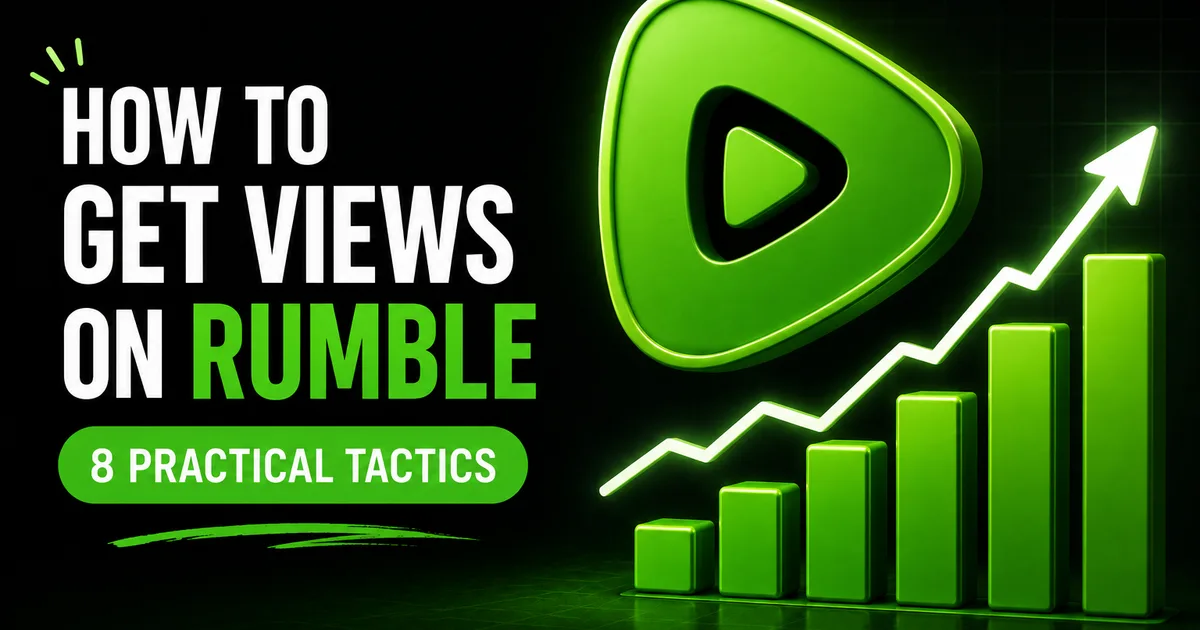 How to Get Views on Rumble: 8 Practical Tactics for 2026 How to get views on Rumble — Rumble play icon with a rising green chart