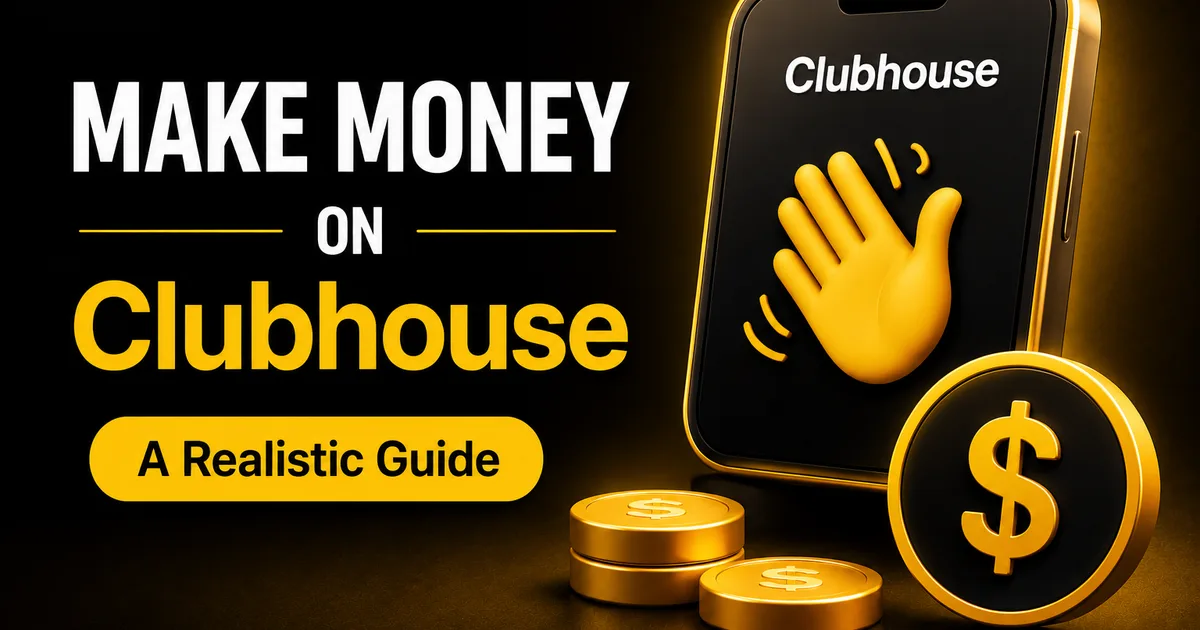 How to Make Money on Clubhouse in 2026 (A Realistic Guide) Make money on Clubhouse โ phone with the Clubhouse wave icon and gold coins