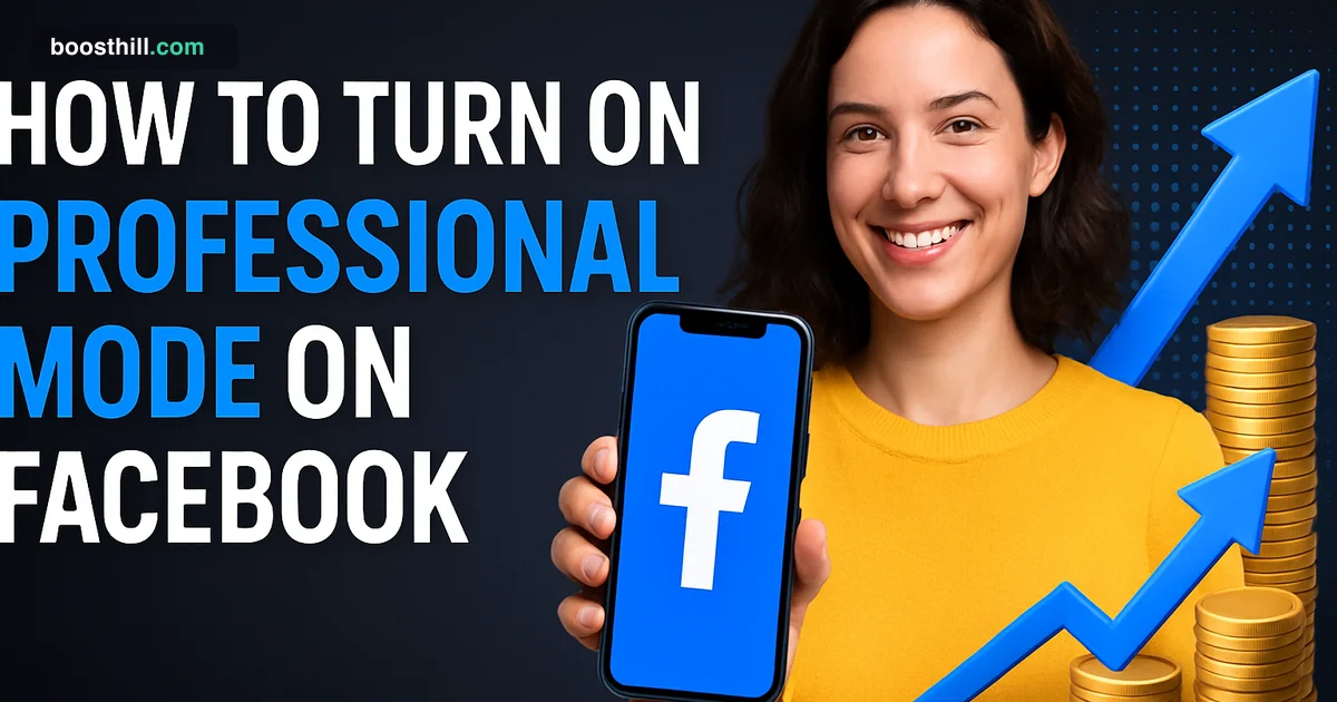 How to Turn On Professional Mode on Facebook Featured image for the BoostHill guide on how to turn on professional mode on Facebook.