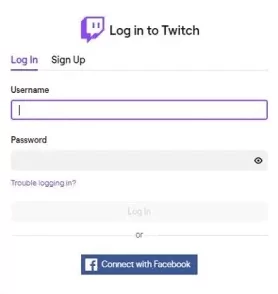 Twitch Login Screen