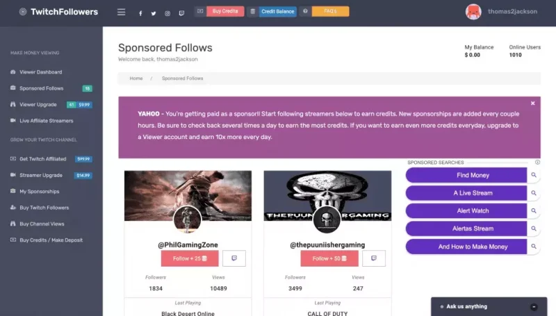 How to check twitch followers?