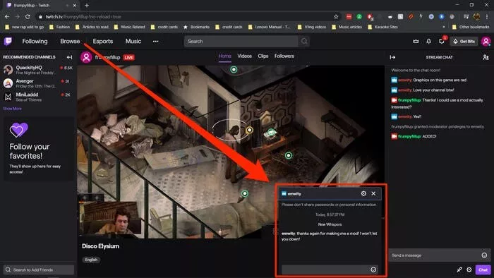 How to Whisper on Twitch in Browser