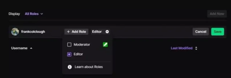 Make Someone an Editor on Twitch