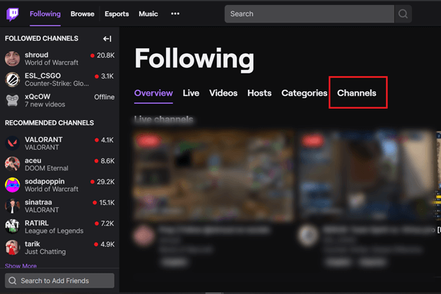 mass unfollow on twitch