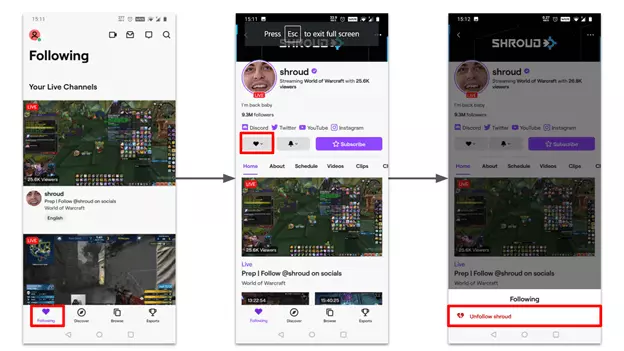 Mass Unfollow option on twitch mobile