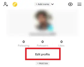 tap edit profile