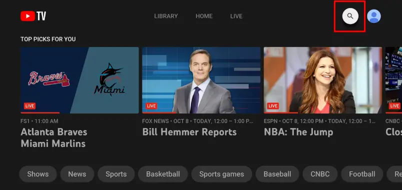 youtube tv dashboard