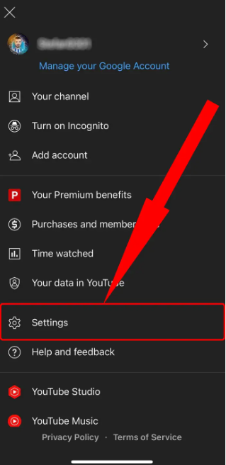 open youtube settings