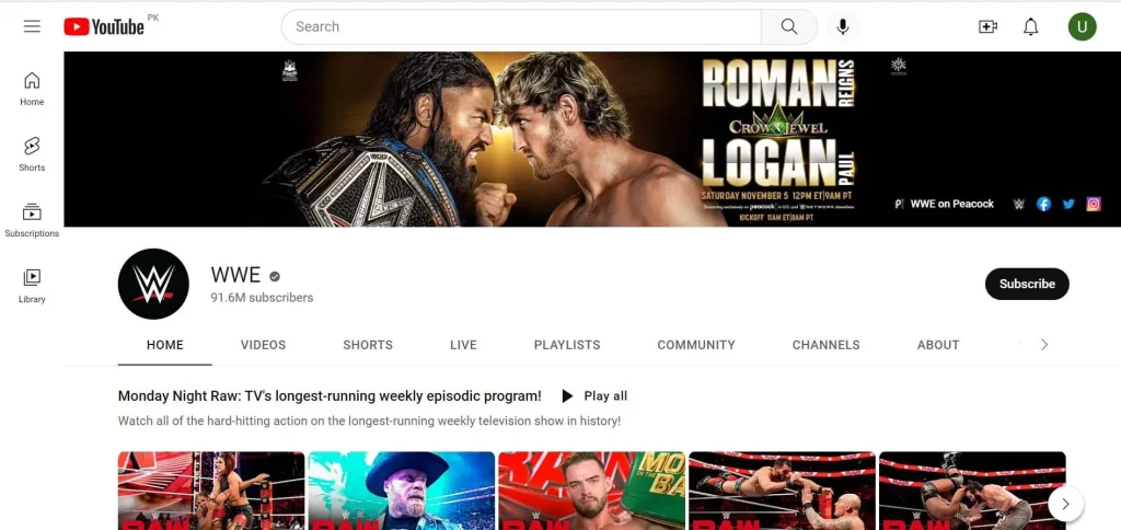 wwe subscribers