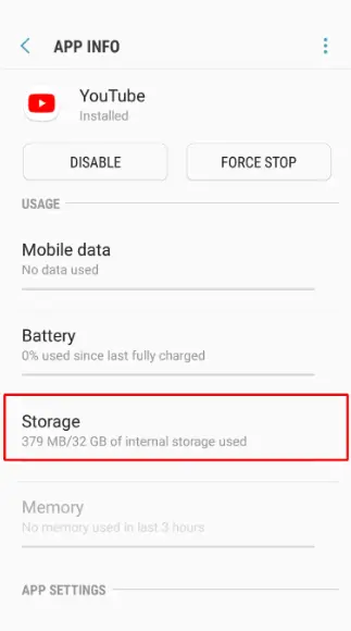 storage permission in youtube app