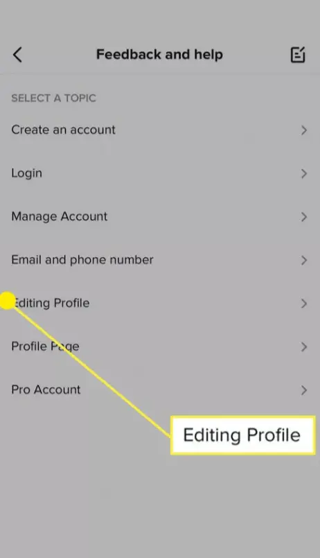 click editing profile