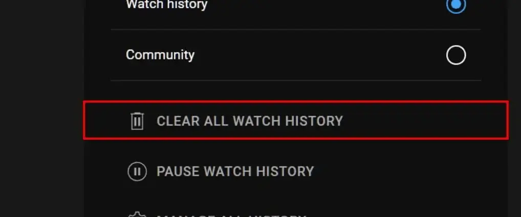 clear all watch history