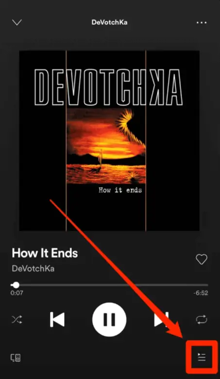 Spotify queue option mobile