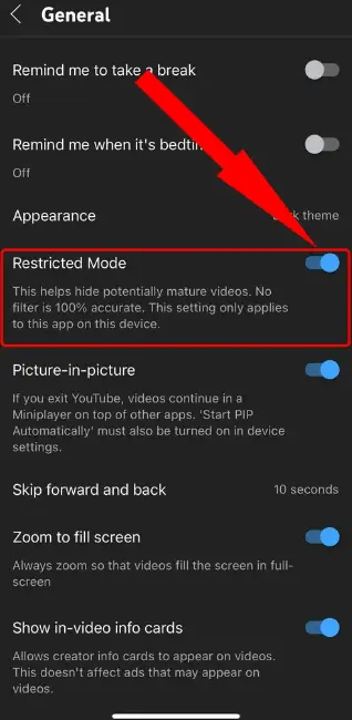 Restriction Mode Option