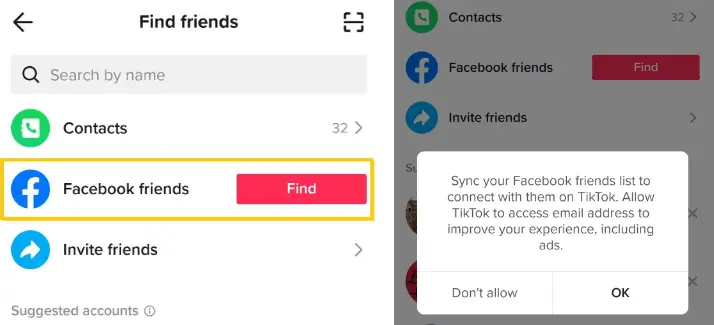 sync with Facebook contacts