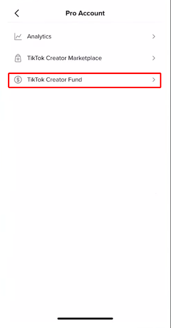  Tiktok Creator Fund option