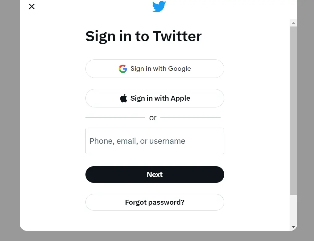 sign in to twitter