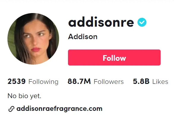 Addison tiktok profile