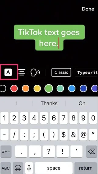 add text to the TikTok video