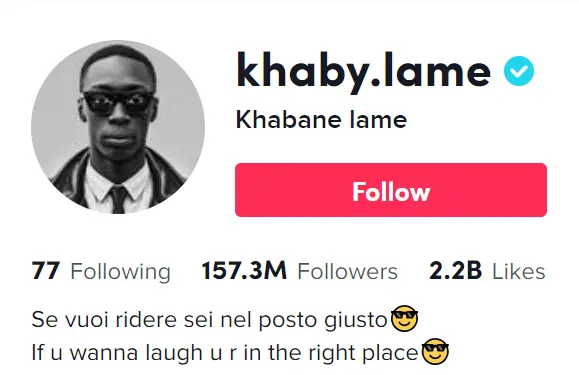 Khaby Lame tiktok account