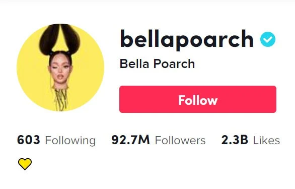 Bella Poarch tiktok account