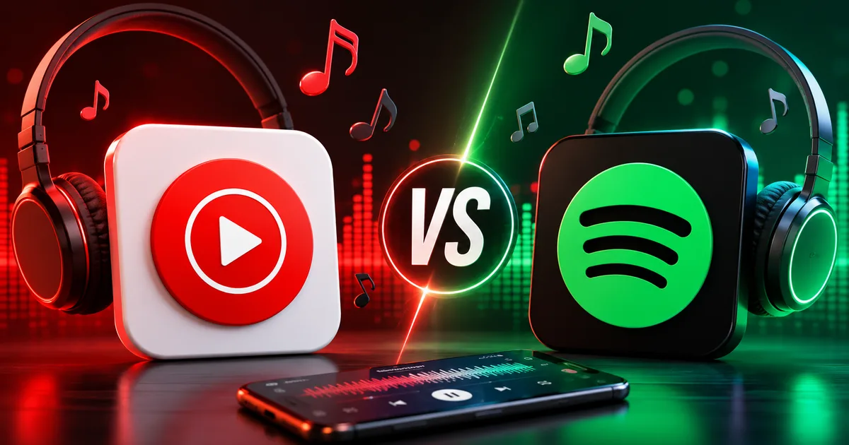 YouTube Music vs Spotify in 2026: A Comparison for Listeners and Artists YouTube Music vs Spotify — the two app icons side by side